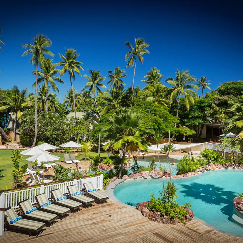 Malolo Island Resort accommodation and tropical gardens