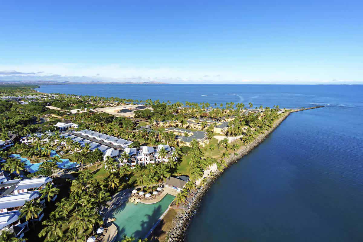Aerial view of Sheraton Denarau Villas and the Denarau Island shoreline