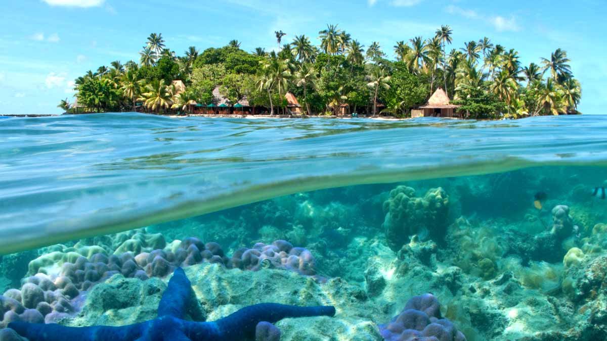 Toberua Island and its surrounding reef